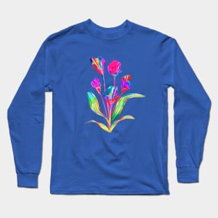 Trippy Holographic Flowers Long Sleeve T-Shirt